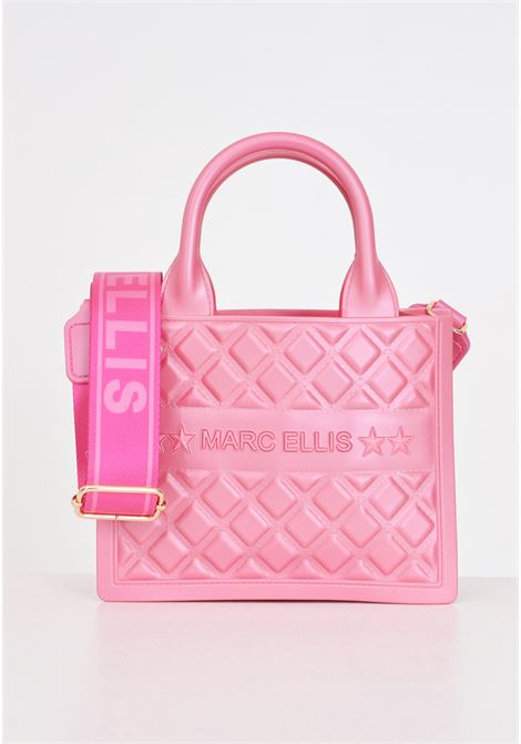 Pink women's bag with quilted design Flat Buby S MARC ELLIS | FLAT BUBY SAURORA PINK/LIGHT GOLD